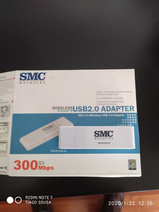 Pen Antena Adaptador wireless SMC 300Mbps