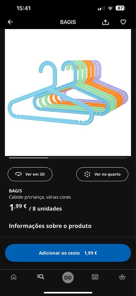 Cruzetas / cabides criança coloridos