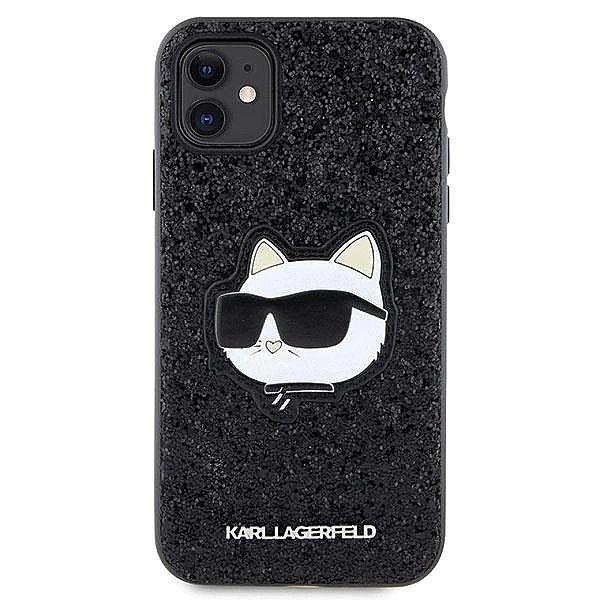 Etui Karl Lagerfeld Glitter Choupette Patch na iPhone 11 / Xr - czarne