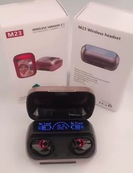 Наушники беспроводные TWS 5.1 игровые M23 с функцией Powerbank и зерка