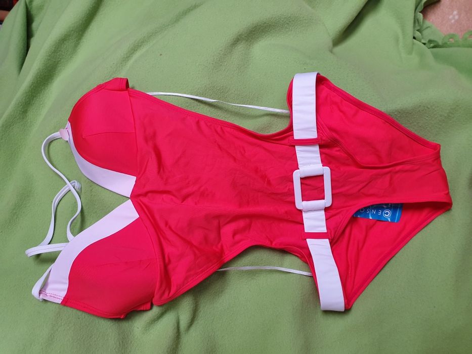Kostium kąpielowy czerwony jednoczęściowy CENSORED monokini r. S