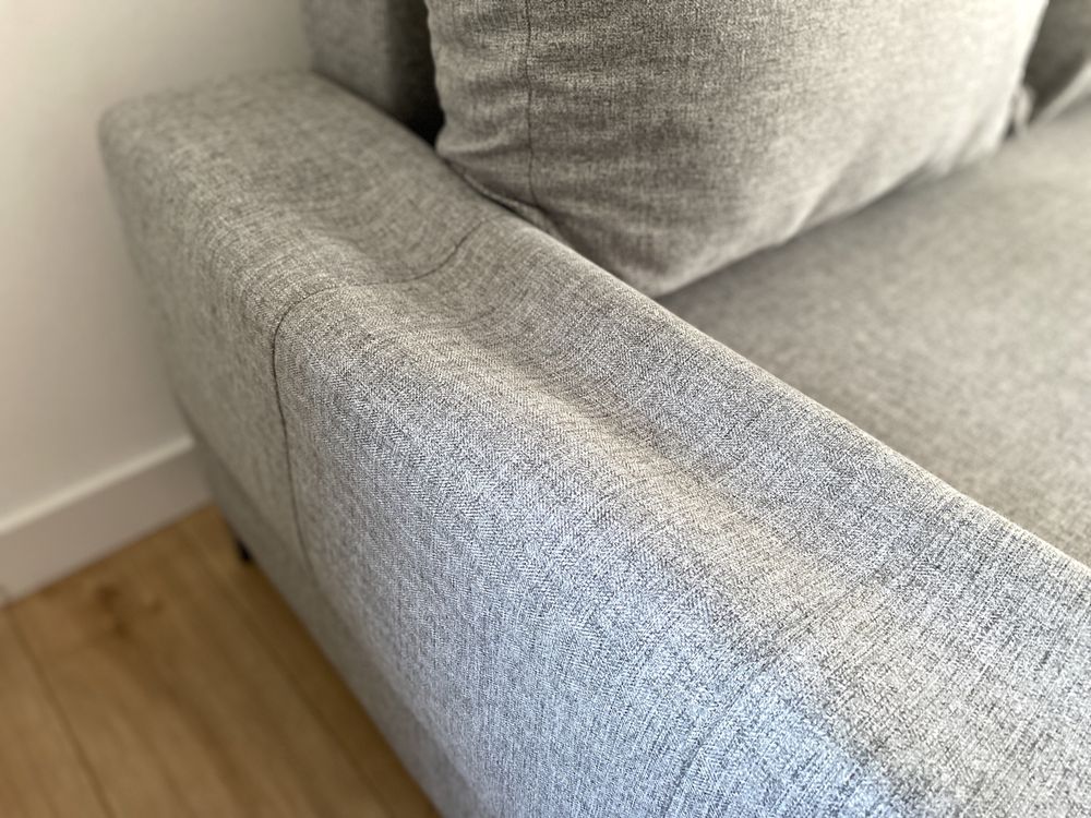Narożnik duży sofa funkcja spania pojemnik szary polska marka