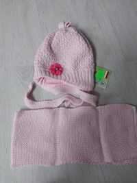 Komplet czapka szalik niemowlęcy r. 36 NOWY