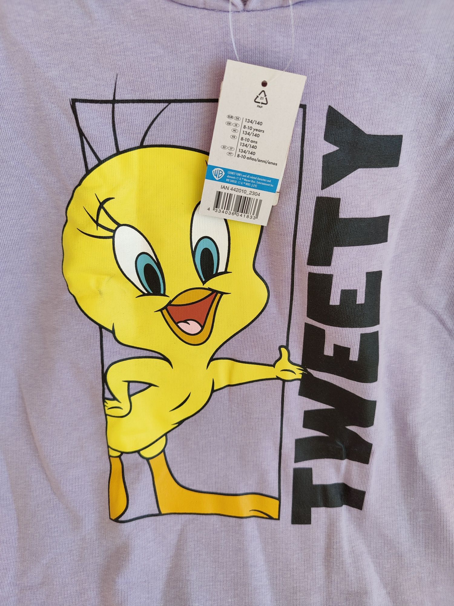 Nowa długa bluza Looney Tunes Tweety 134/140cm tunika