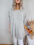 Sweter siwy damski długi oversize wełna angora Designers Remix M 38