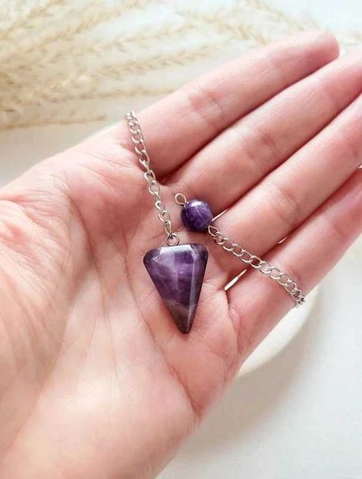 Ochronne, nowe wahadełko z naturalnego ametystu - kamień intuicji