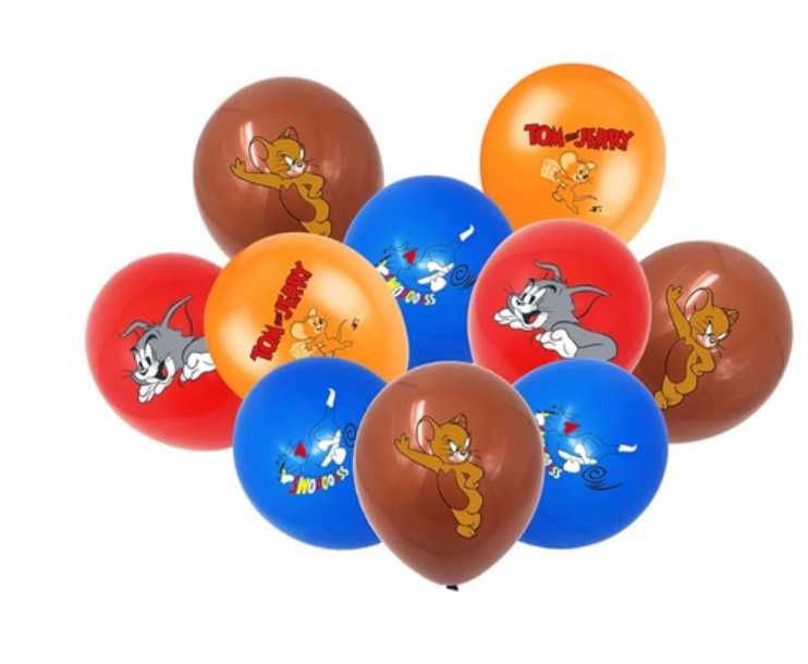 Tom & Jerry Balony gumowe z nadrukiem 12 sztuk