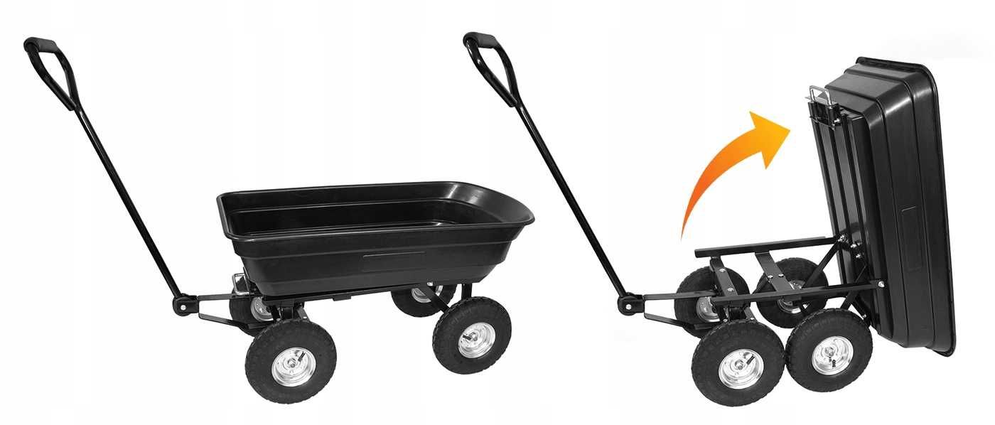 HIT! Wózek Transportowy OGRODOWY Przyczepka WYWROTKA 200kg + GRATIS