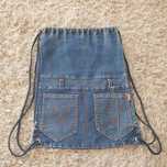 Plecak - worek z materiału przypominającego jeans