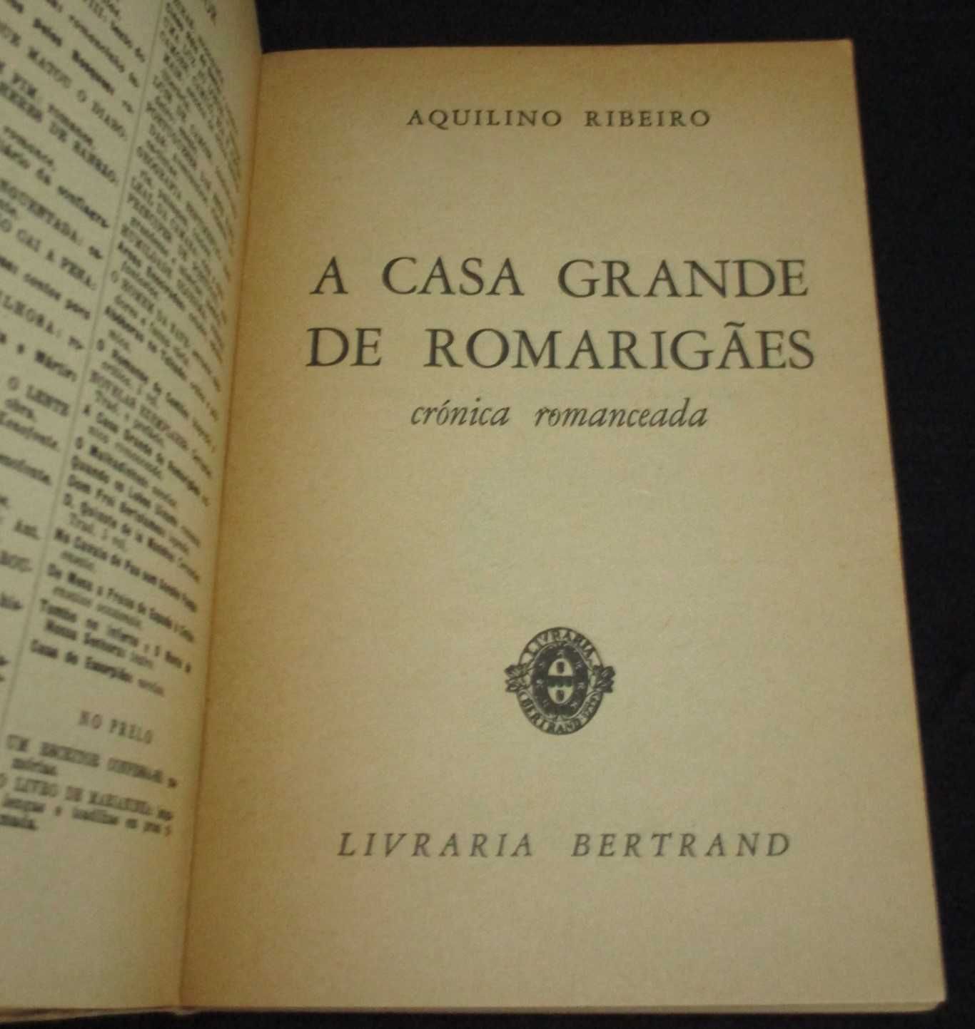 Livro A Casa Grande De Romarigães Aquilino Ribeiro