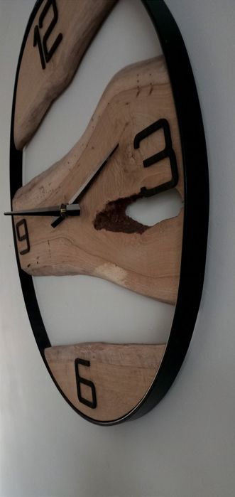 Zegar duży ścienny 70cm  w metalowej obręczy loft