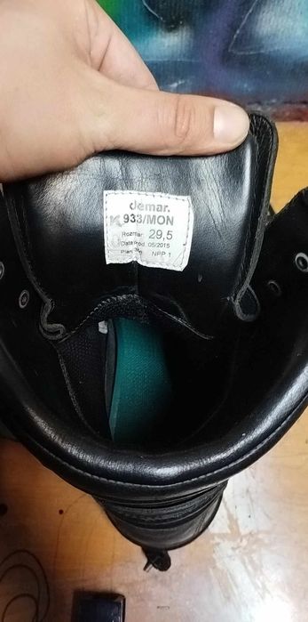 Wojskowe Buty Zimowe Skórzane Czarne 933/MON Demar. rozmiar 29,5cm
