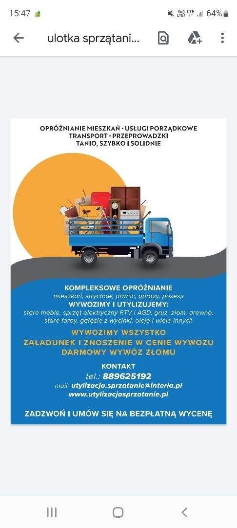 Opróżnianie Mieszkań Domów Strychów Piwnic Garaży,Wywóz Gratów Mebli
