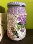 Pojemnik szklany użytkowo-dekoracyjny vintage handmade