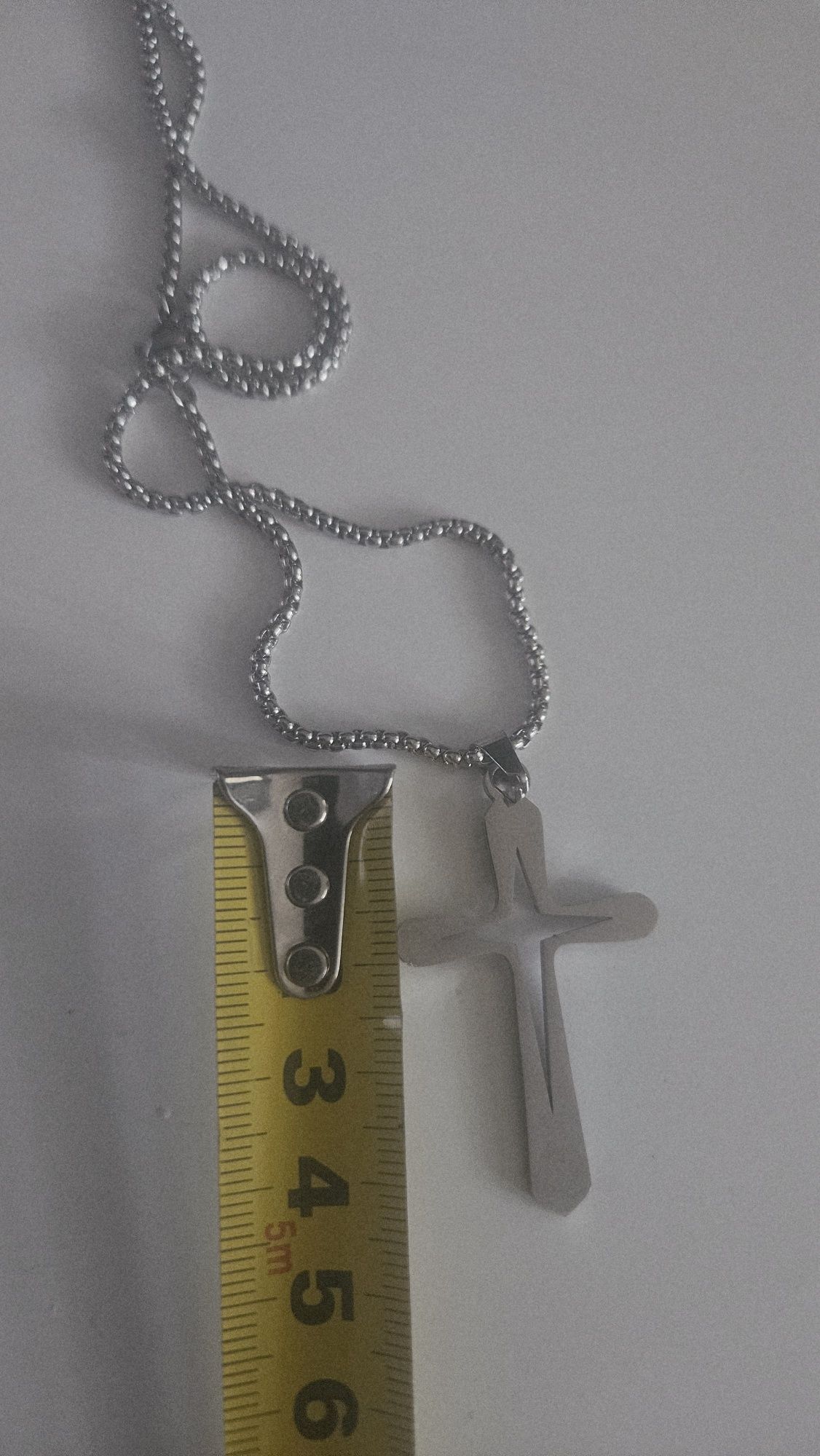 Łańcuszek z krzyżykiem stal 60 cm