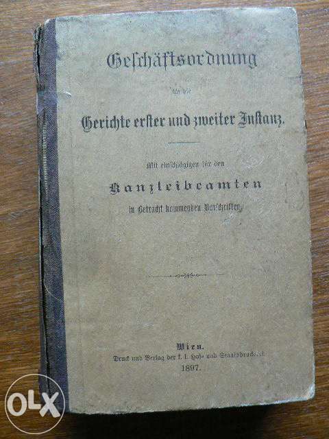 Wiedeń 1897 . Dla  prawników  . Gerichte I und II Instanz . Oryginał .
