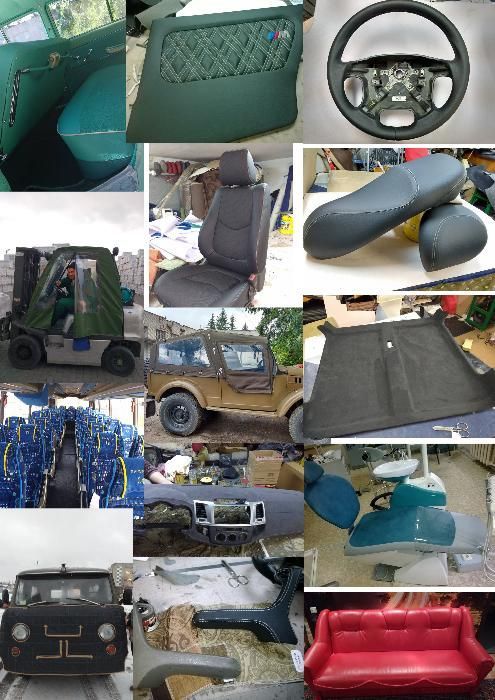Перетяжка салону авто, автобусів, сидінь, керма, панелі, КПП