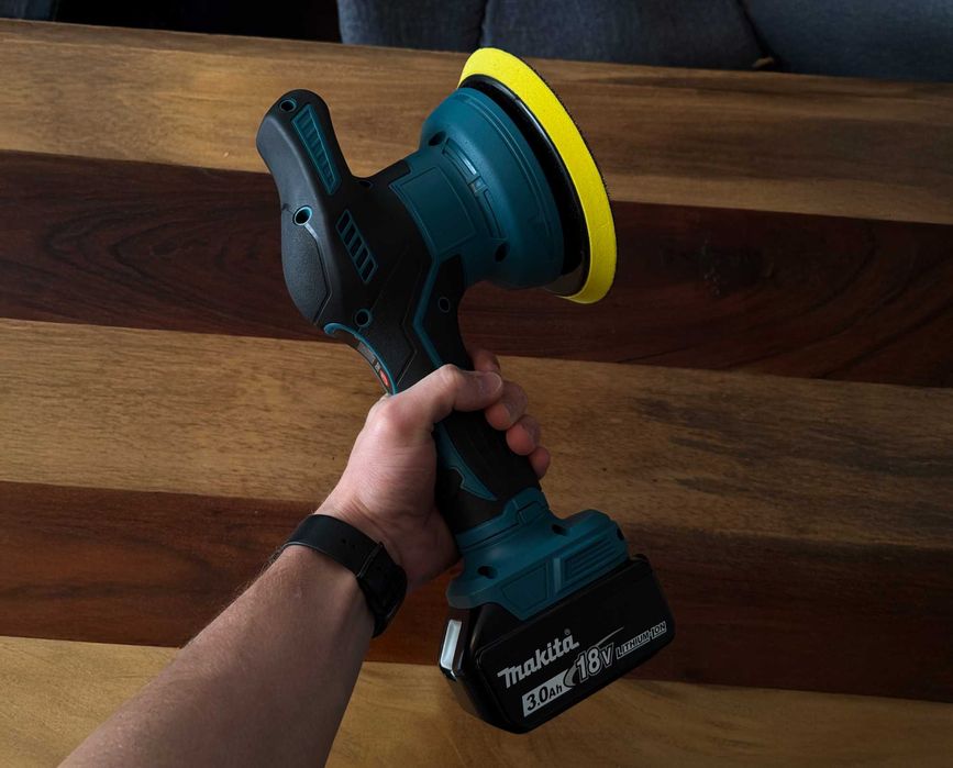 Polerka mimośród + pady + fartuch – gotowy zestaw do polerowania