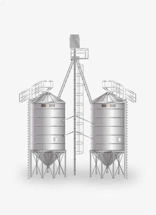 SILOS zbożowy Lejowy lej silosy zbiornik stal ocynkowana 152t