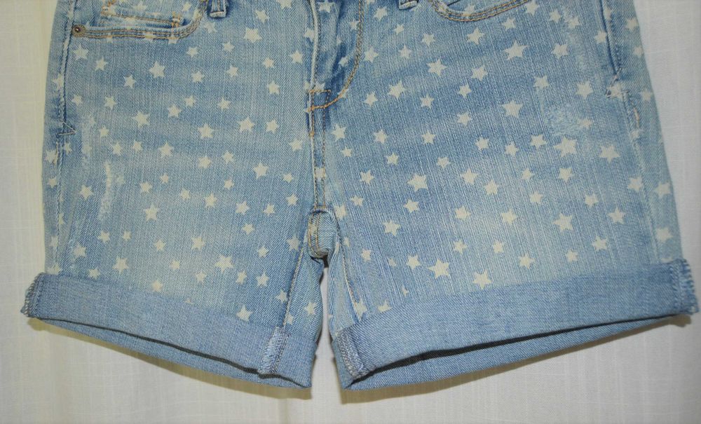 szorty jeansowe w gwiazdki Aeropostale 32 XXS 34 XS krótkie podwinięte