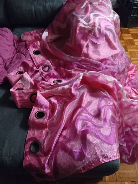 Cortinas cor rosa