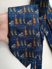 Галстук the Rack шёлковый музыка пианино труба скрипка краватка винтаж