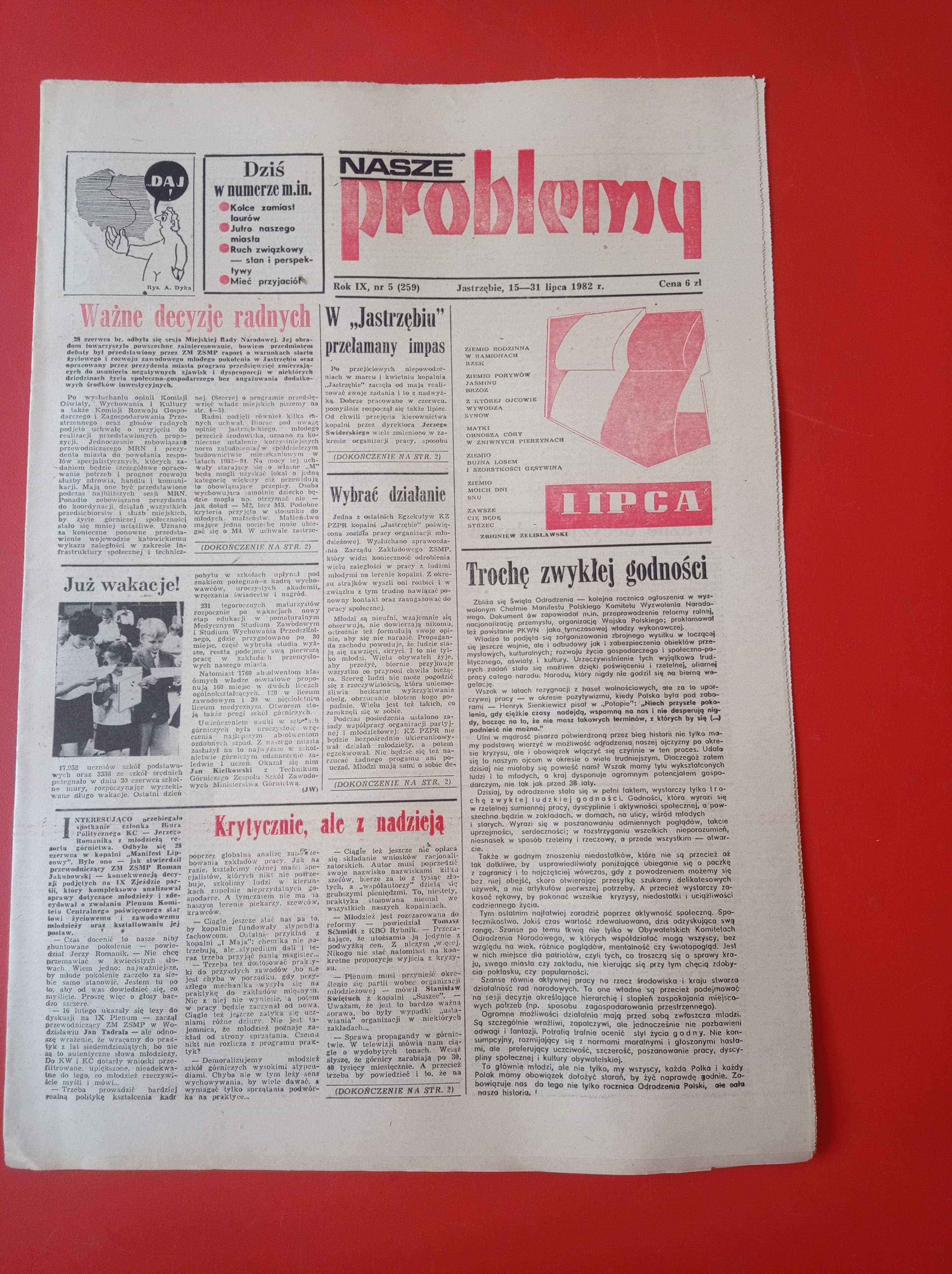 Nasze problemy, Jastrzębie, nr 5, 15-31 lipca 1982