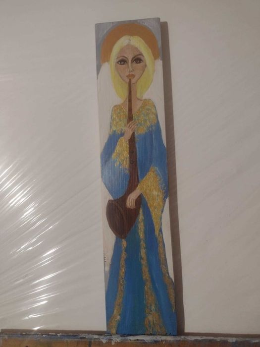 Anioły ręcznie malowane na deskach (45x10cm)