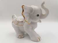 Prześliczny duży porcelanowy słoń figurka