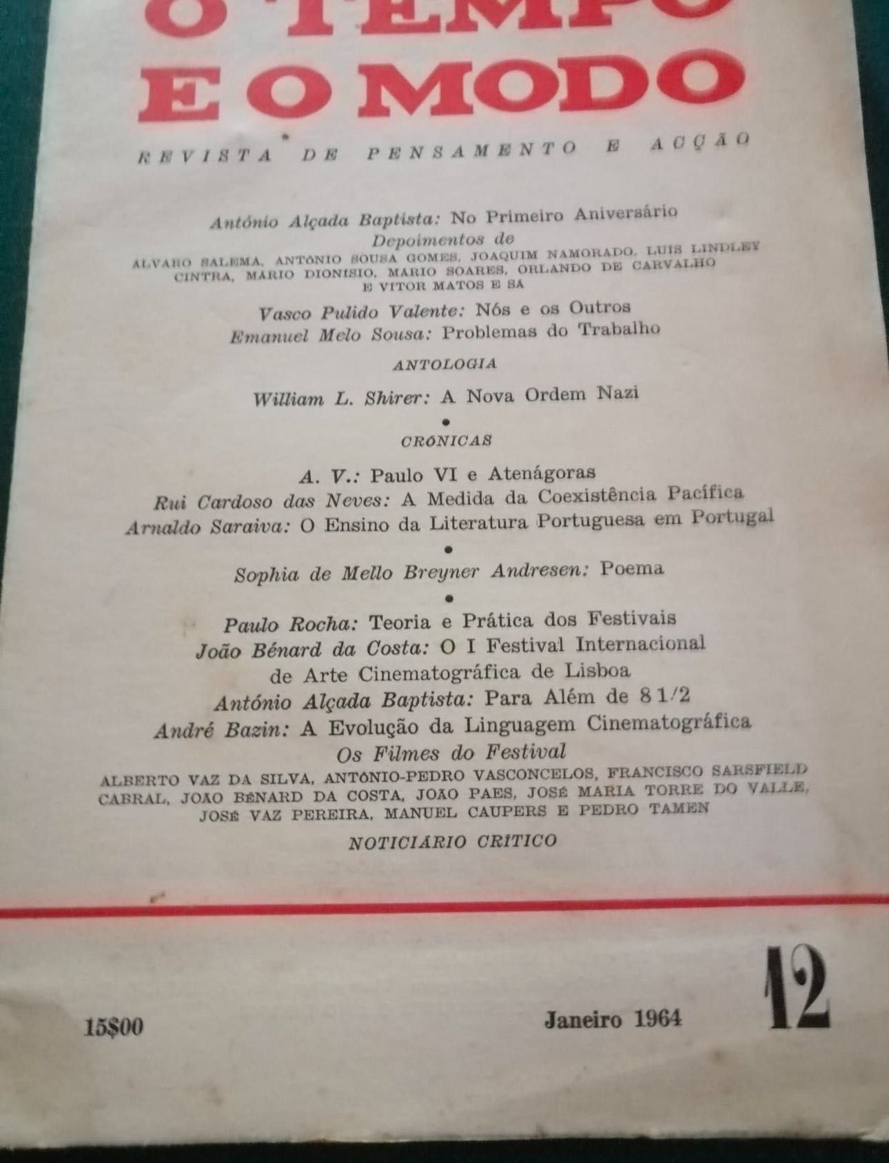 Revista O Tempo e O Modo