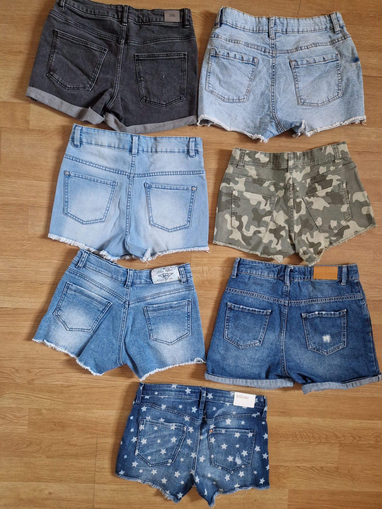 Zestaw 5 szt krótkich jeansowych spodenek Zara Reserved  H&M