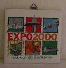 ceramiczna plytka -zawieszka EXPO2000 HANNOVER GERMANY