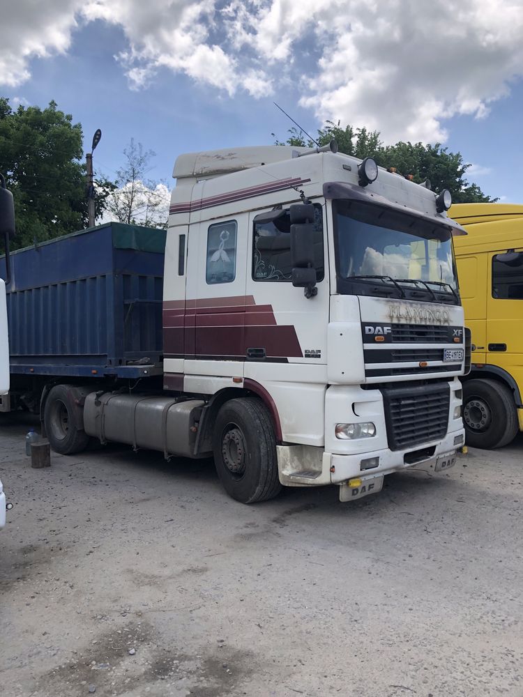 Daf XF95 430 с полуприцепом контейнеровоз Van Hool