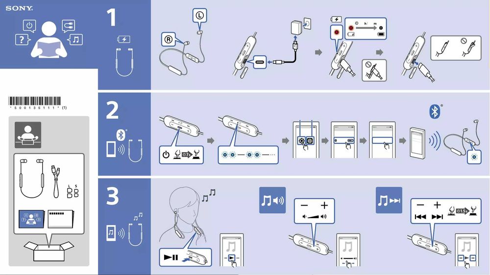 Słuchawki bezprzewodowe bluetooth dokanałowe z mikrofonem SONY WI-C200