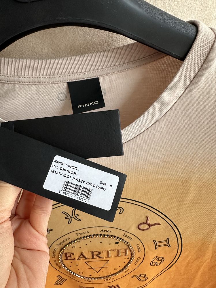 Pinko T-shirt koszulka z krotkim rekawem S znaki zodiaku żywioły Ziemi