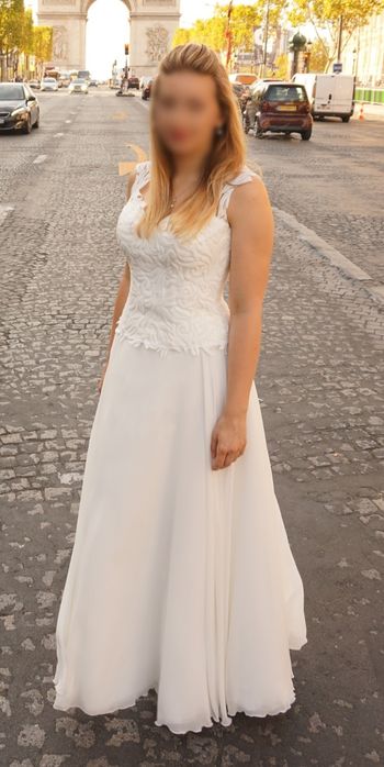 Suknia ślubna 36/38 szyta na miarę. Gorset i spódnica. Koronka