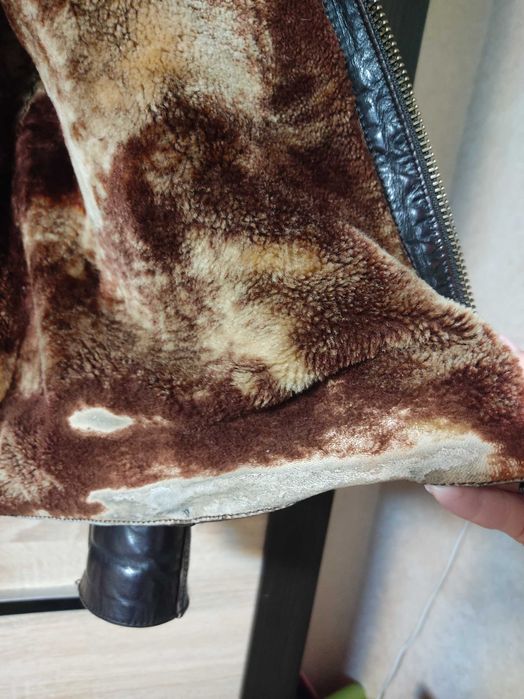 Чоловіча дублянка шкіряна зимова курка L, XL