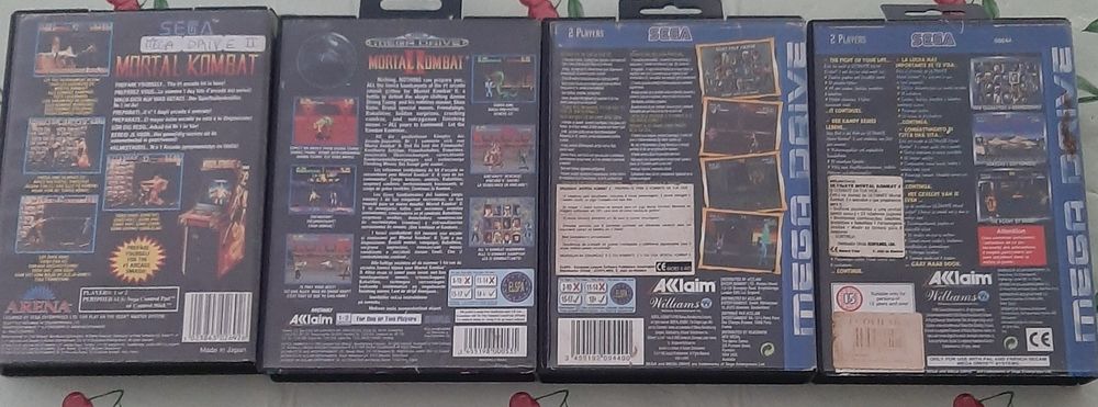 Colecção Mortal Kombat para Mega Drive MK 1, MK 2,MK 3, Ultimate MK 3