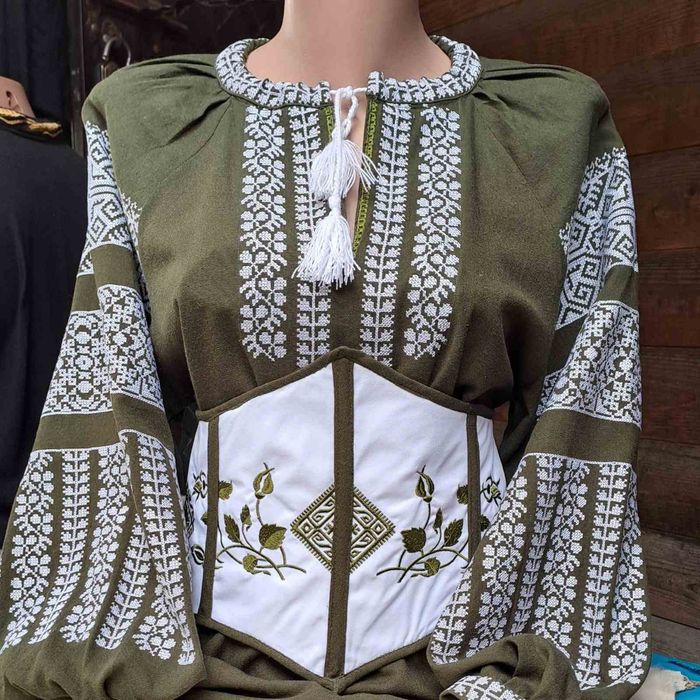 Вишиванка + корсет | Ручна робота, льон | Нові, унікальний комплект