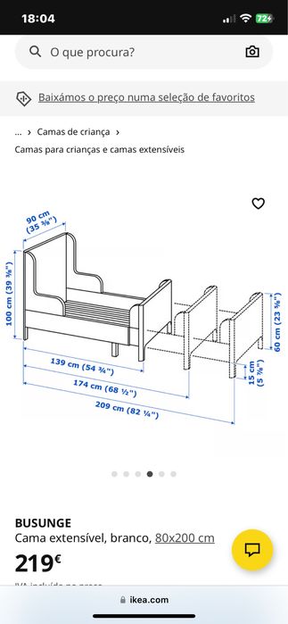 Cama extensivel crianca