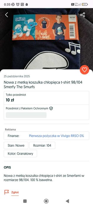 Zestaw 2 nowych koszulek chłopięcych Smerfy