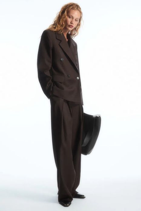 Cos шоколадні брюки із 100% вовни