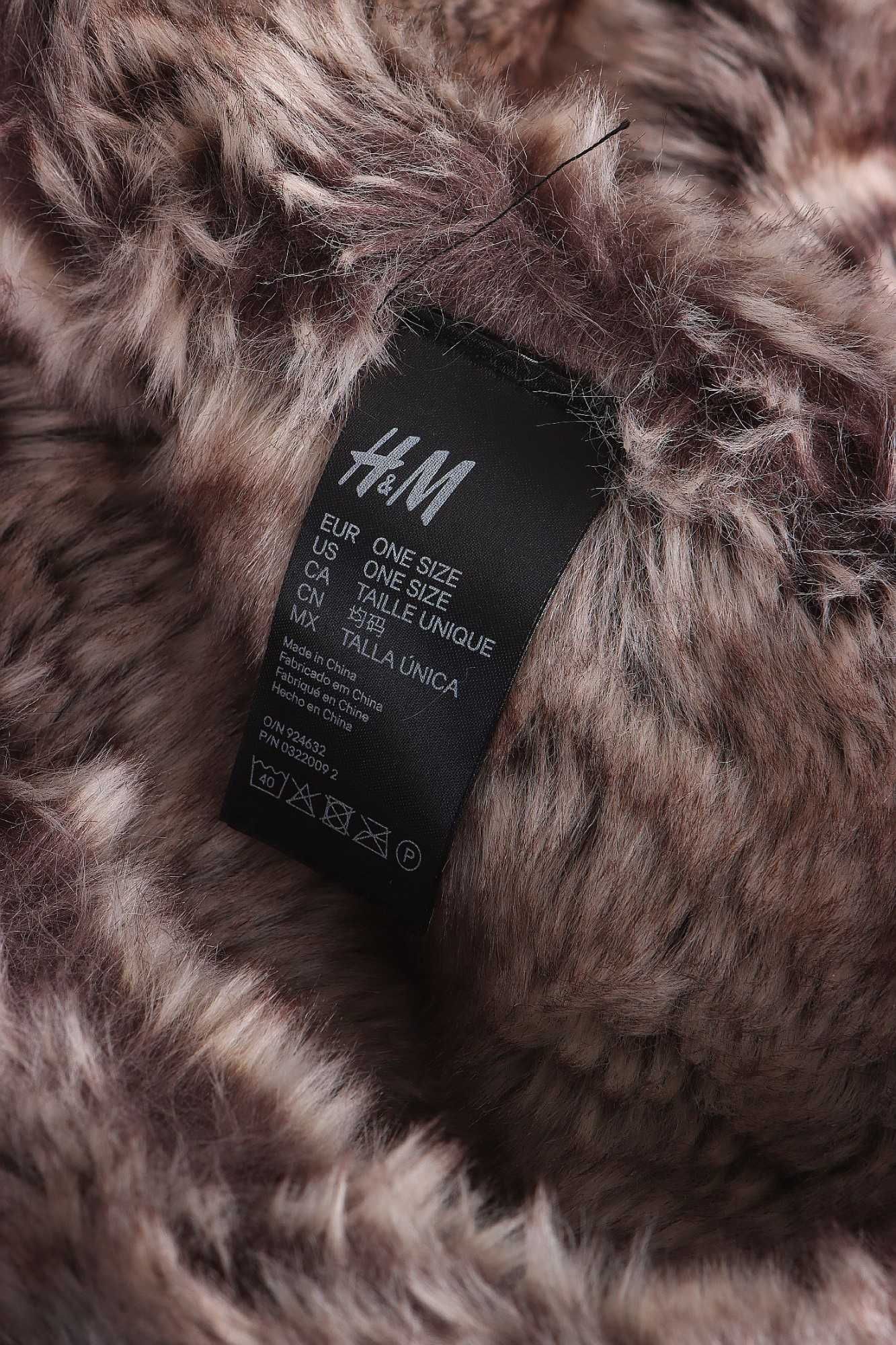 H&M FUTRZANY Komin  Wysoki PUSZYSTY podwójne futerko 88X23