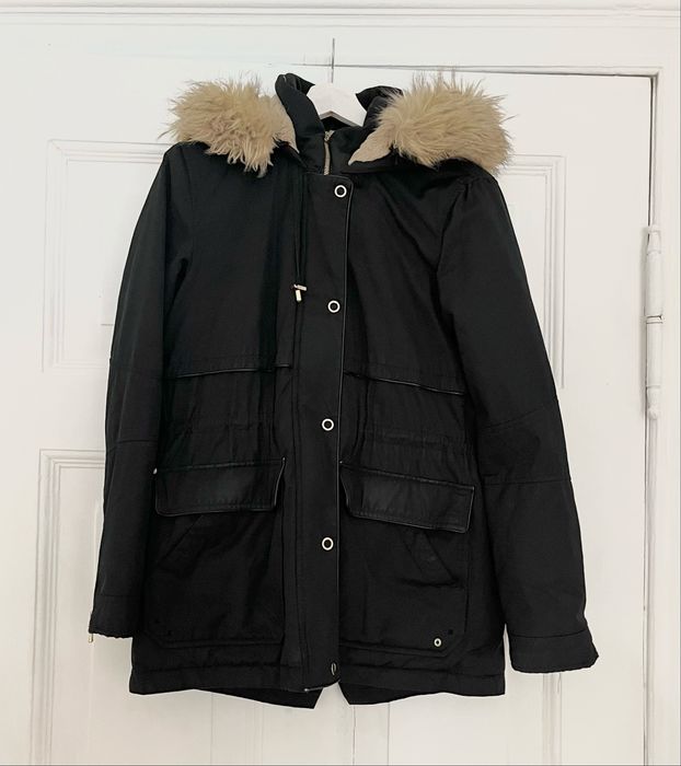 Ciepła czarna parka ZARA TRF rozmiar M