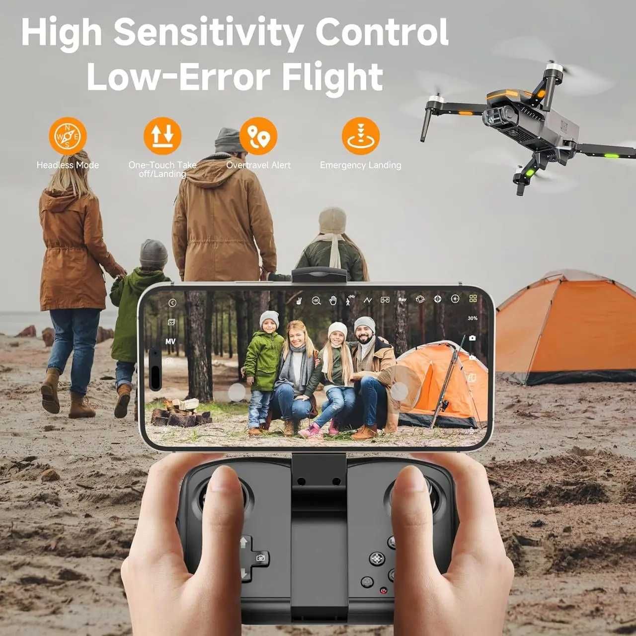 Дрон PLEGBLE PL-510 з камерою 1080P, 2 акумулятори, FPV, 360°