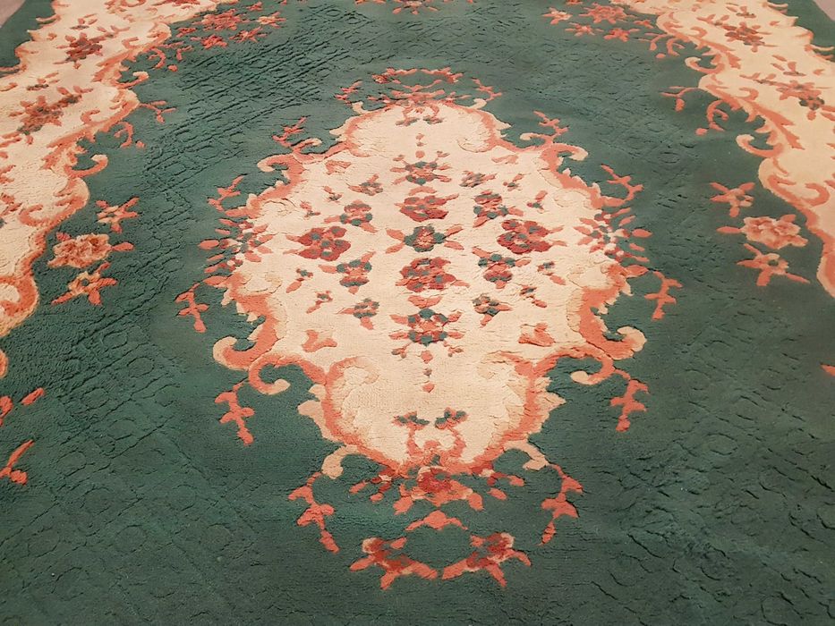 Wyprany dywan zielono beżowy orientalny 162x228cm