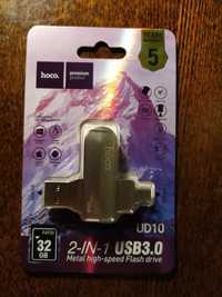 USB накопитель Hoco UD10 32GB Type-C / USB 3.0 2in1 серебристый