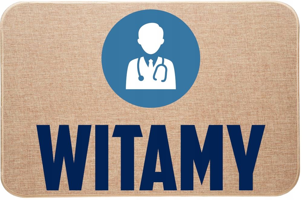 Wycieraczka lniana pod drzwi Przychodnia Rodzinna Witamy