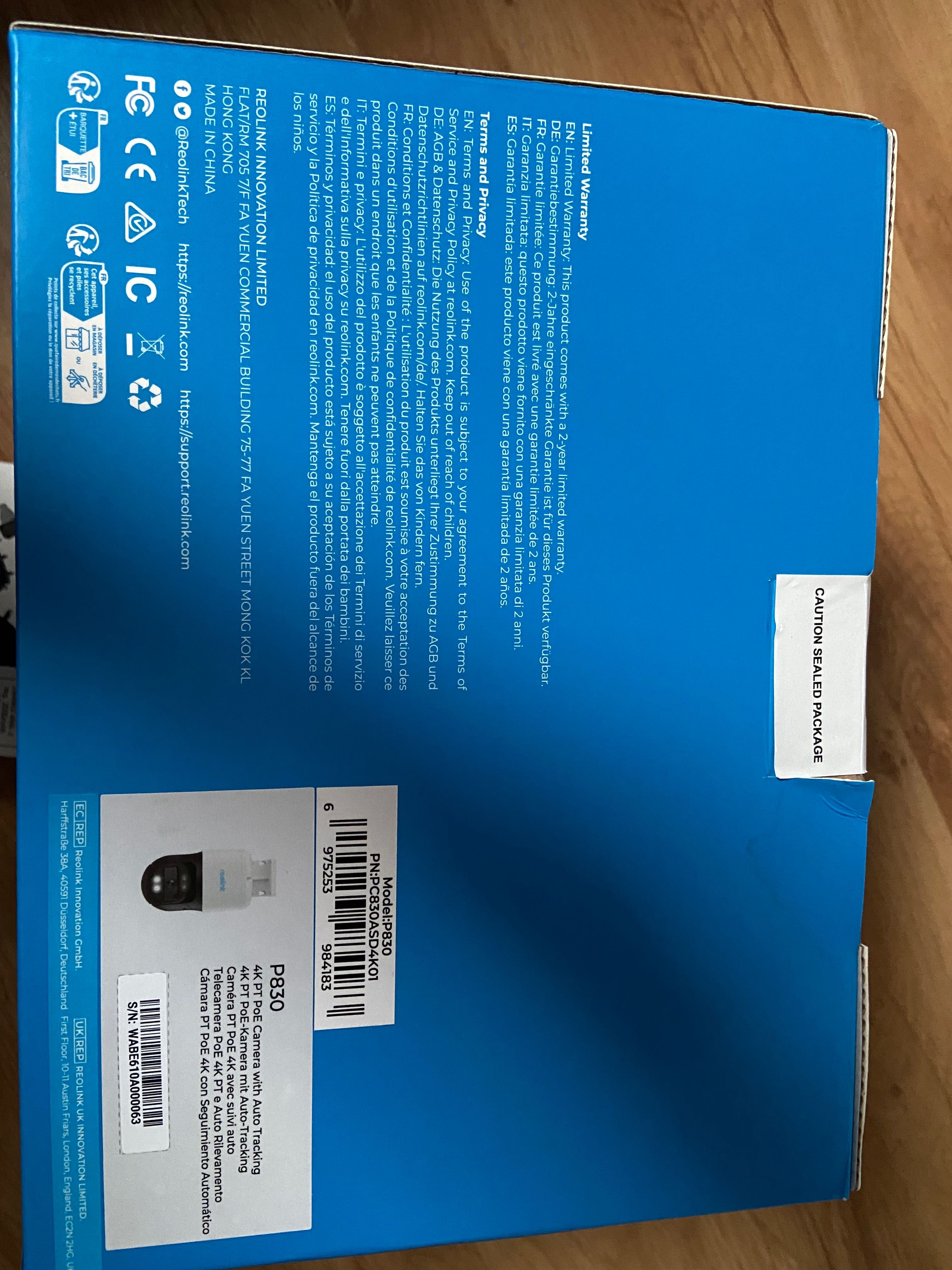Kamera Reolink P830 + zasilacz i karta pamięci