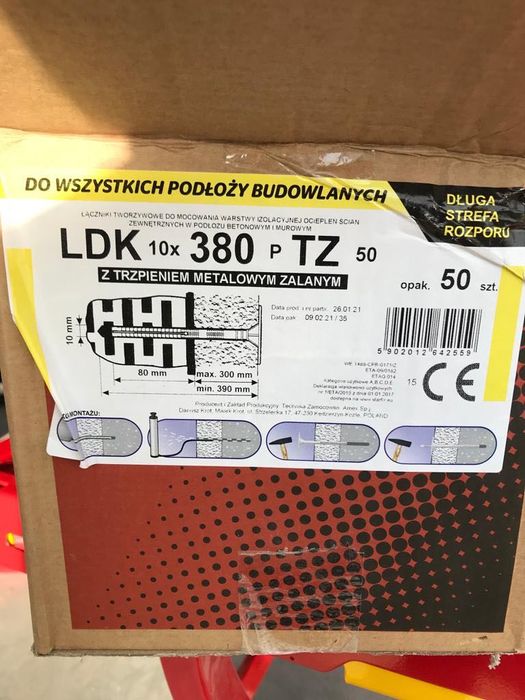 Kołek do styropianu z trzmieniem metalowym zalanym 10x380